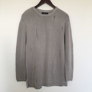 Pacsun Mens Tan Knitted distress Sweater